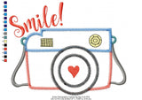 Photographic Camera Smile! - ZigZag Applique - 4x4 5x4 5x7 5x8 6x10 7x12