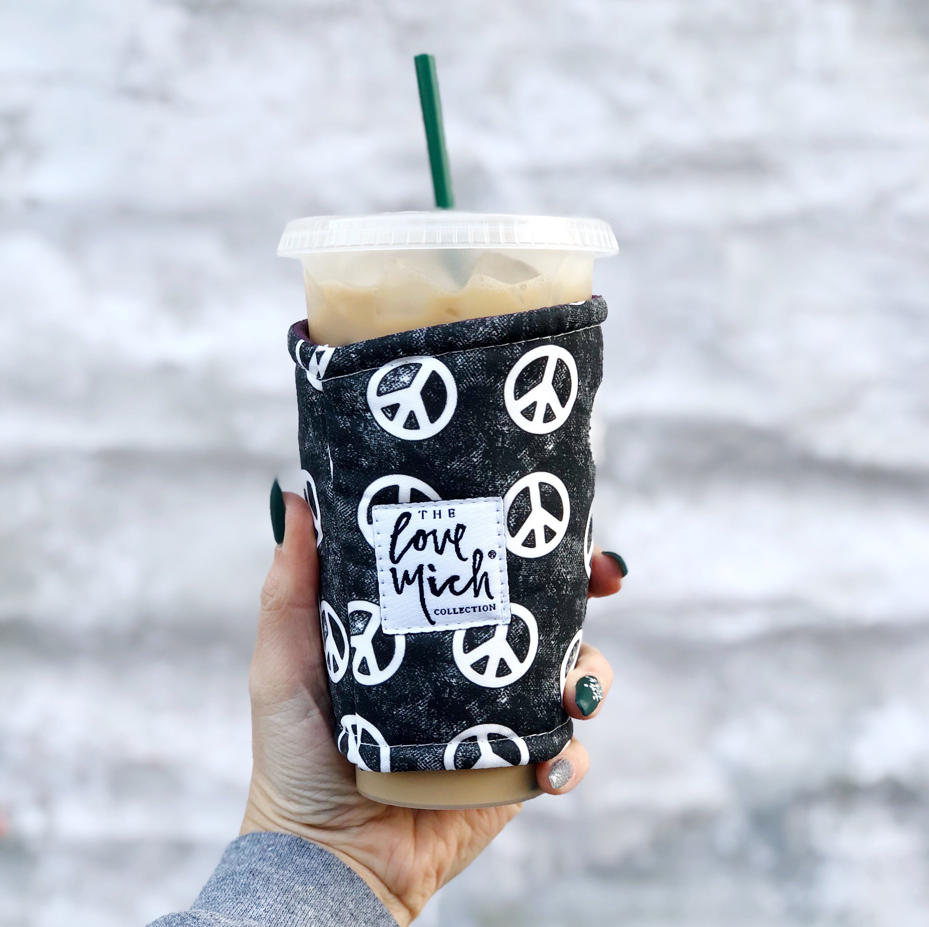 peace signs coffee cozy