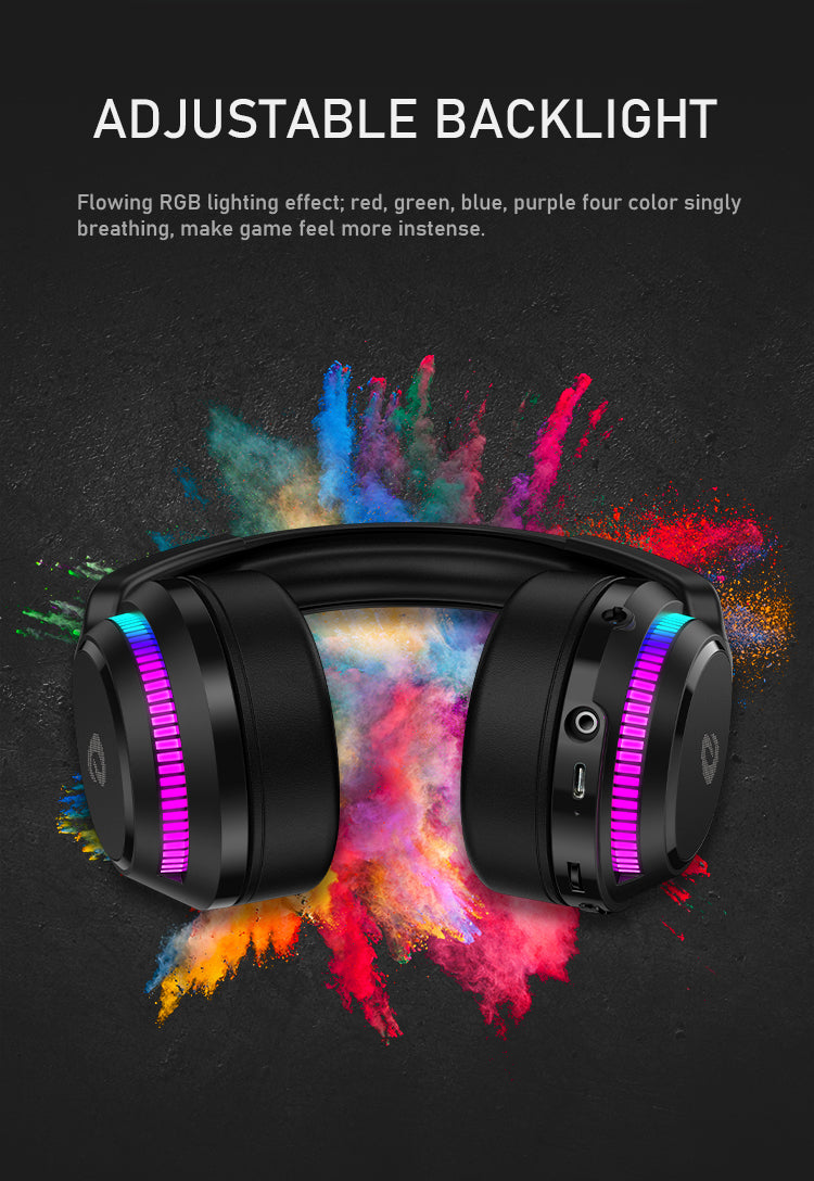 DAREU A710 Tri-Mode (5.8G + Type-C + 3.5mm) Wireless Gaming Headset with RGB Backlit Detachable Mic Noise Cancellation