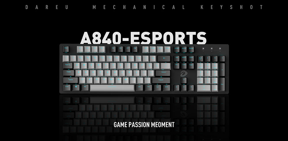 DAREU A840 B&G Cherry MX Switch Type-C Wired 104-Key Backlit Mechanical Gaming Keyboard