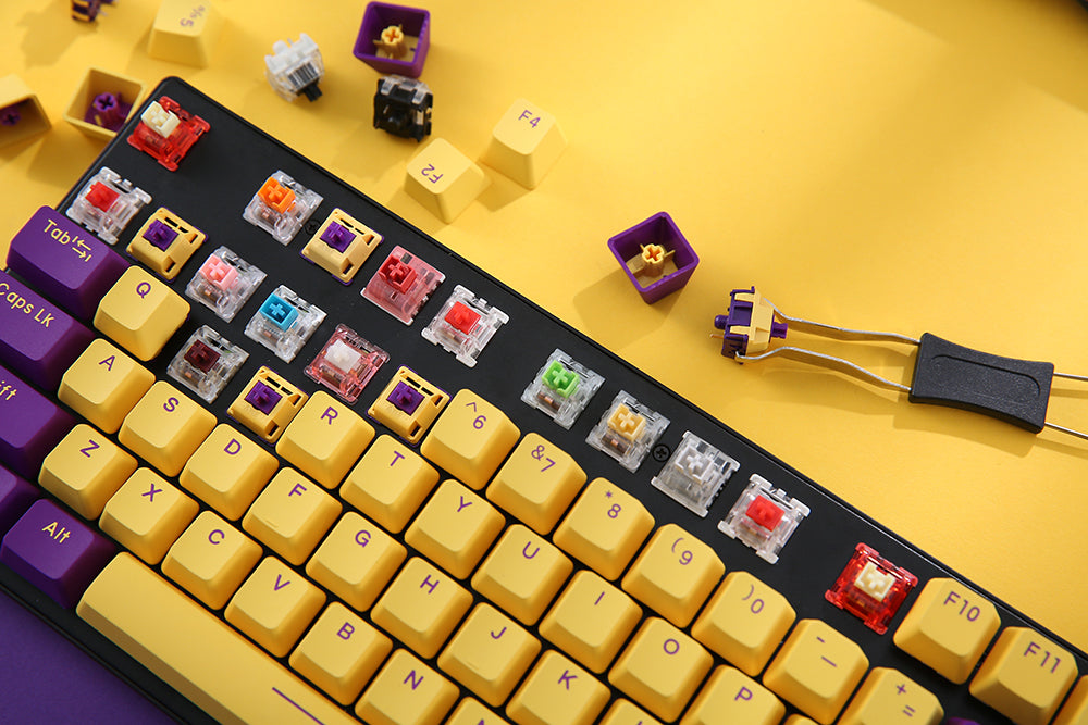 DAREU A87KB Cherry MX Switch Type-C Wired 87-Key Backlit Mechanical Gaming Keyboard Tribute to Kobe Bryant Purple & Gold