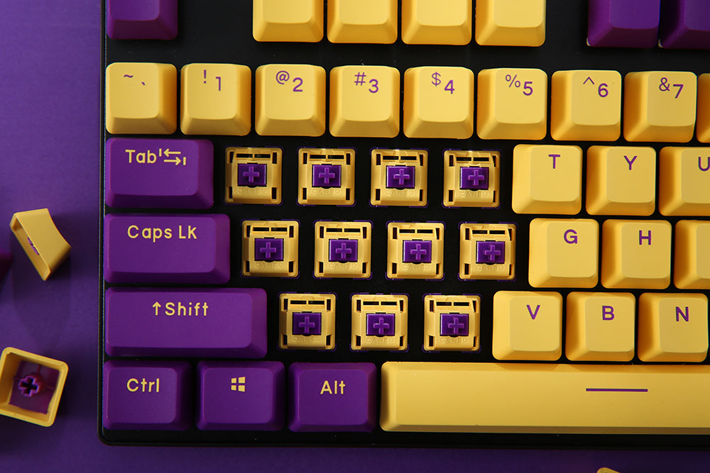 DAREU A87KB Cherry MX Switch Type-C Wired 87-Key Backlit Mechanical Gaming Keyboard Tribute to Kobe Bryant Purple & Gold