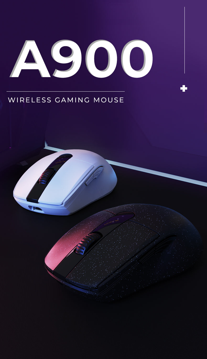 DAREU A900 Tri-Mode Fast Charing Programmable Lightweight Ergonomic Gaming Mouse ft. 19000 DPI Optical Sensor, KBS 3.0 Button & PAW3370 Chip