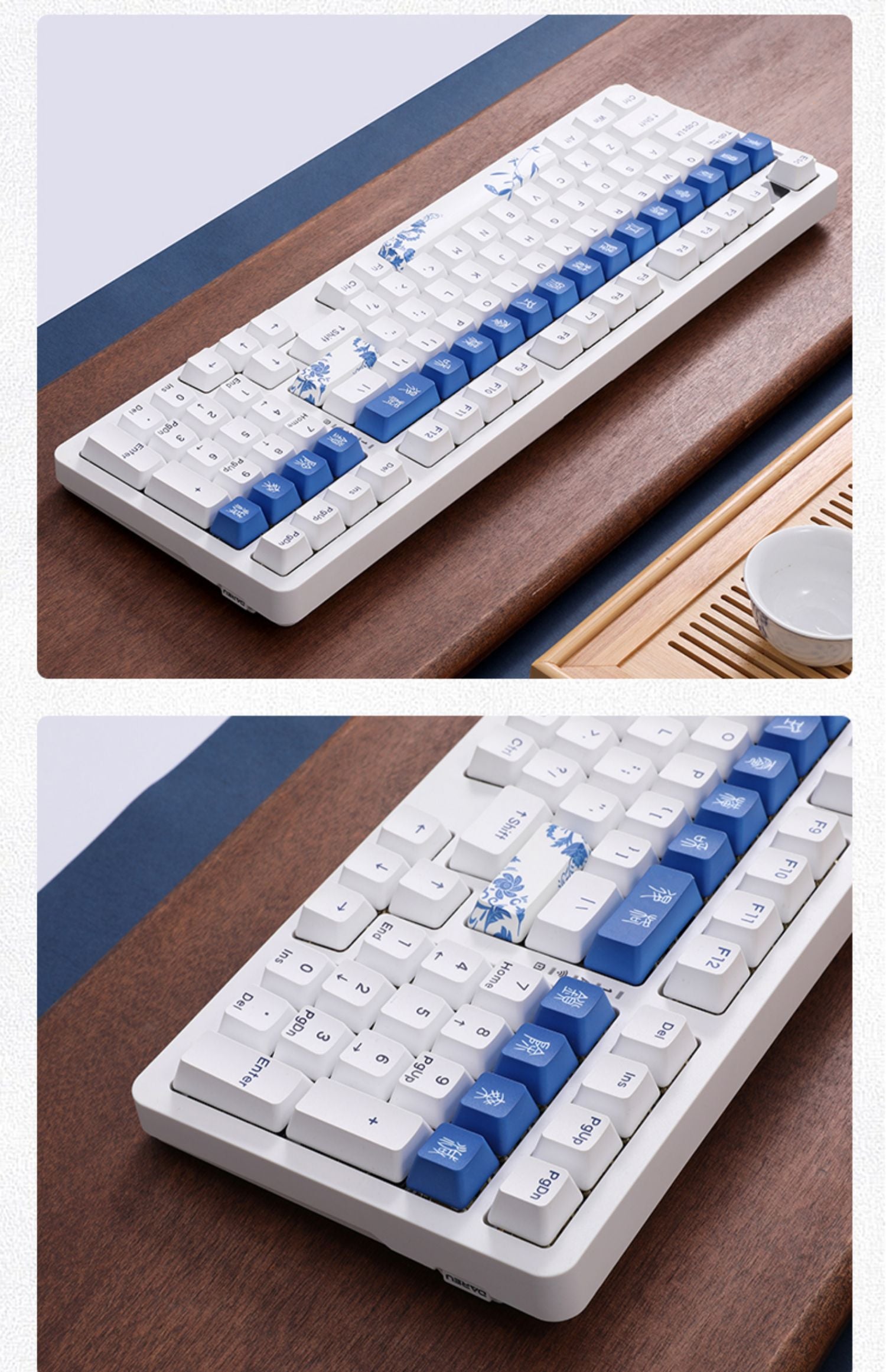 DAREU A98 Underglaze Blue Gasket Tri-Mode Connection 100% Hot-Swap 98-Key RGB Backlit Rechargeable Mechanical Gaming Keyboard with Sky V3 Switch & PBT Keycaps