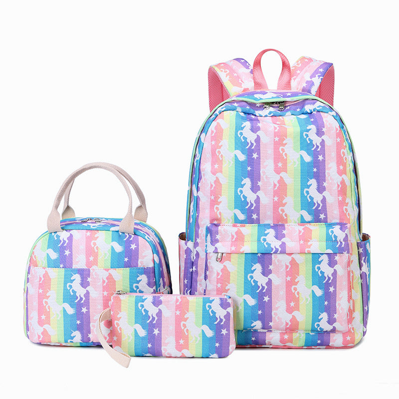 Unicorn School Bag Set Kids Backpack Rainbow Bags Girls School Bags