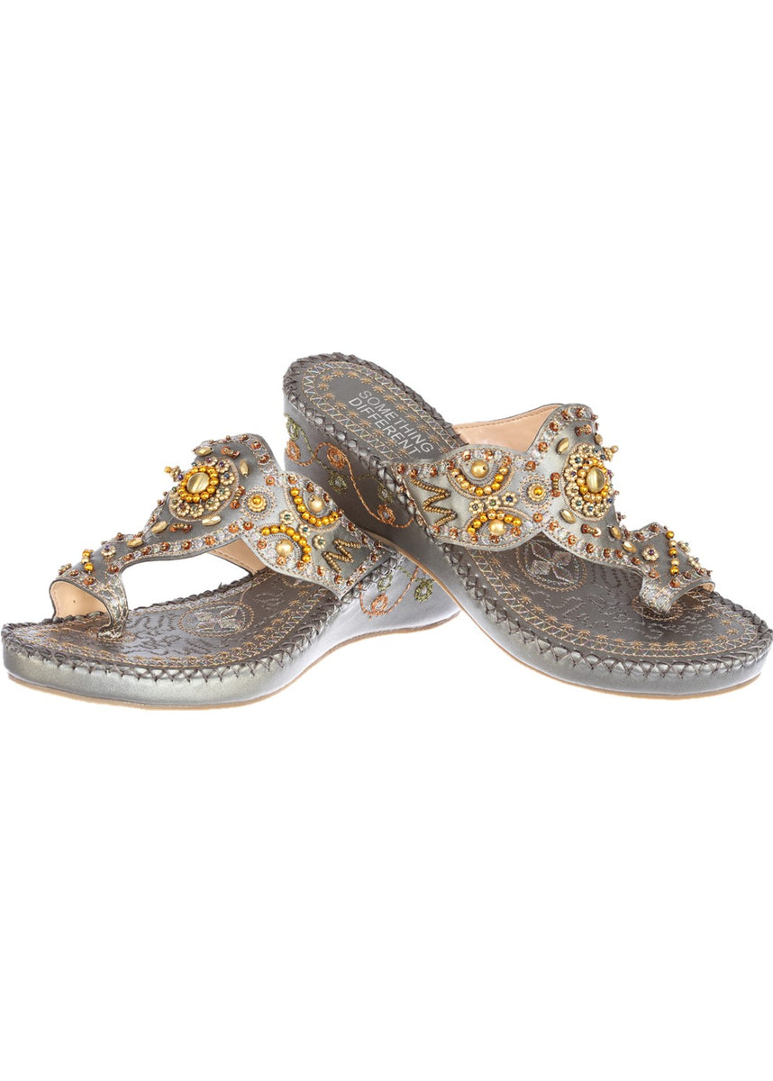 SIMPLY COUTURE Women's Casual Embroided Gold-Beaded Wedge Sandals ...