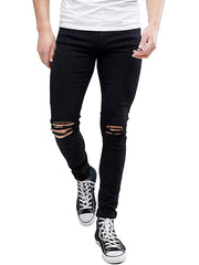 LONGBIDA Hip Hop Biker Slim Fashion Men Ripped Jeans Sale Straight