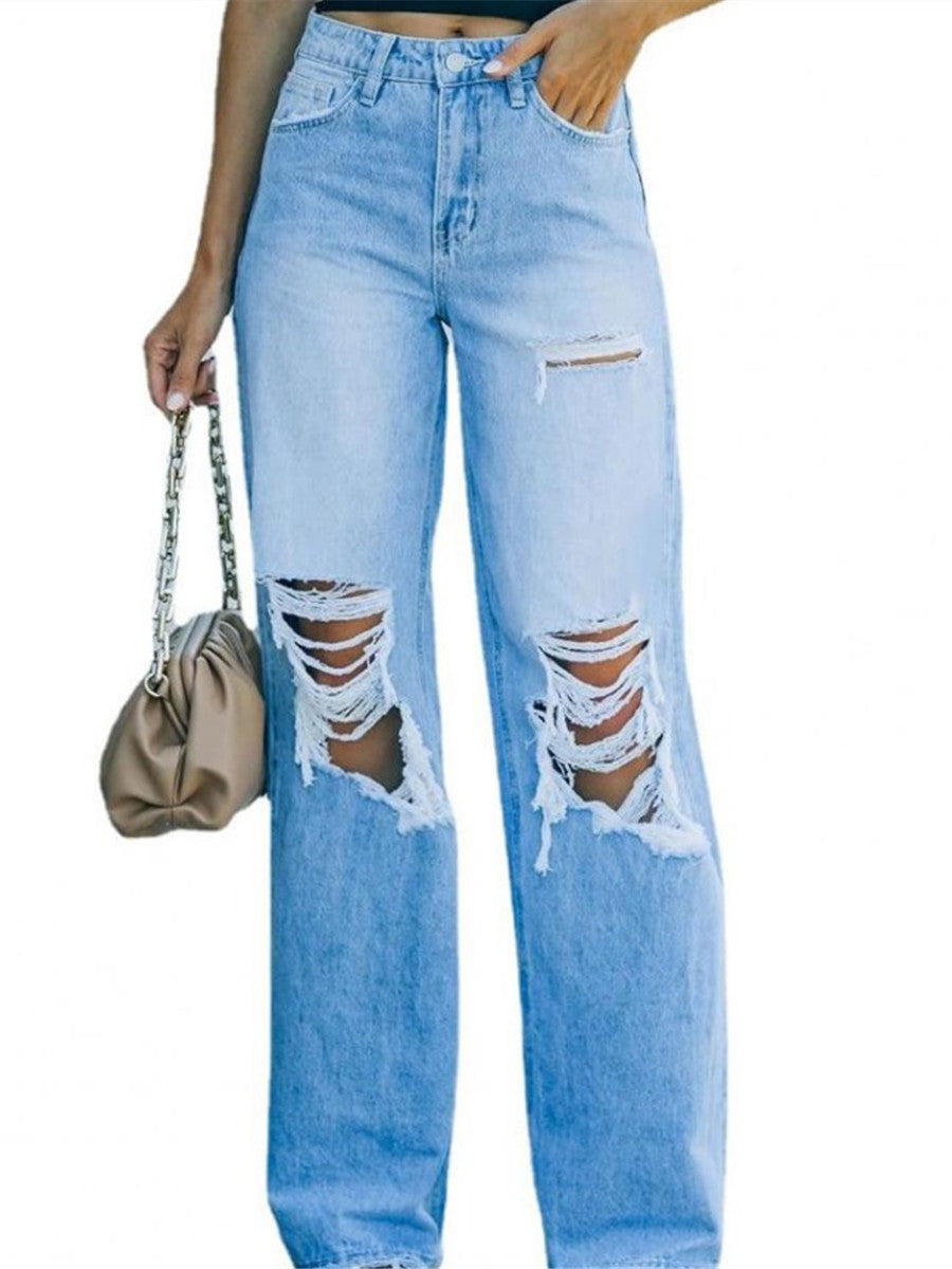 LONGBIDA Skinny Butt Lift Women Ripped Jeans Stretch