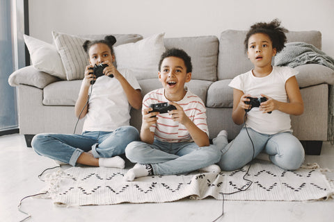 Kids playing video game