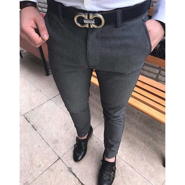 calça slim fit social masculina