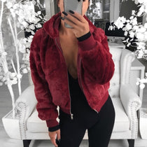 Faux Fur Women Coat With Hoodie