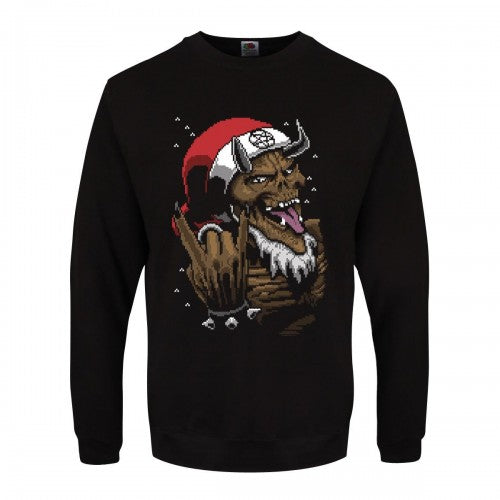 Front - Grindstore - "Satan Rocks" Pullover für Herren - weihnachtliches Design