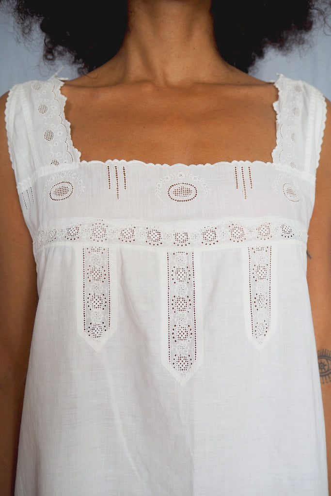 Victorian Hand Stitched Lace Cotton Long Nightgown – Blue Dream New Orleans