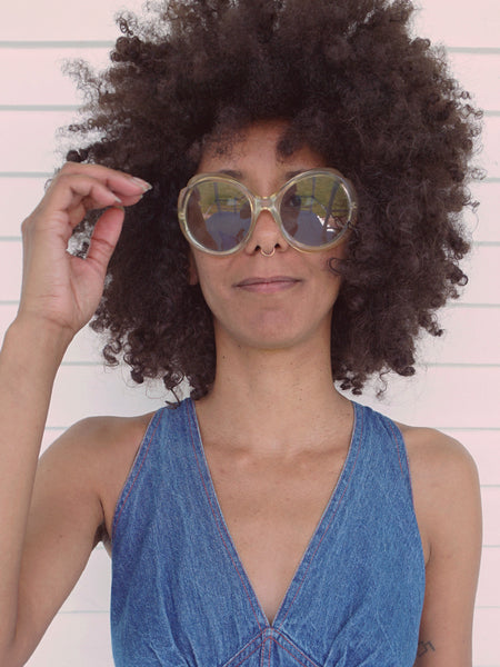 70's Clear Round Sunglasses