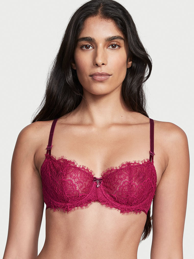 Wicked Unlined Floral Embroidery Balconette Bra –