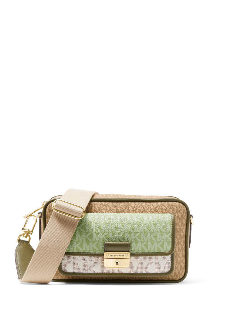 Greenwich Small Color-Block Logo and Saffiano Leather Crossbody