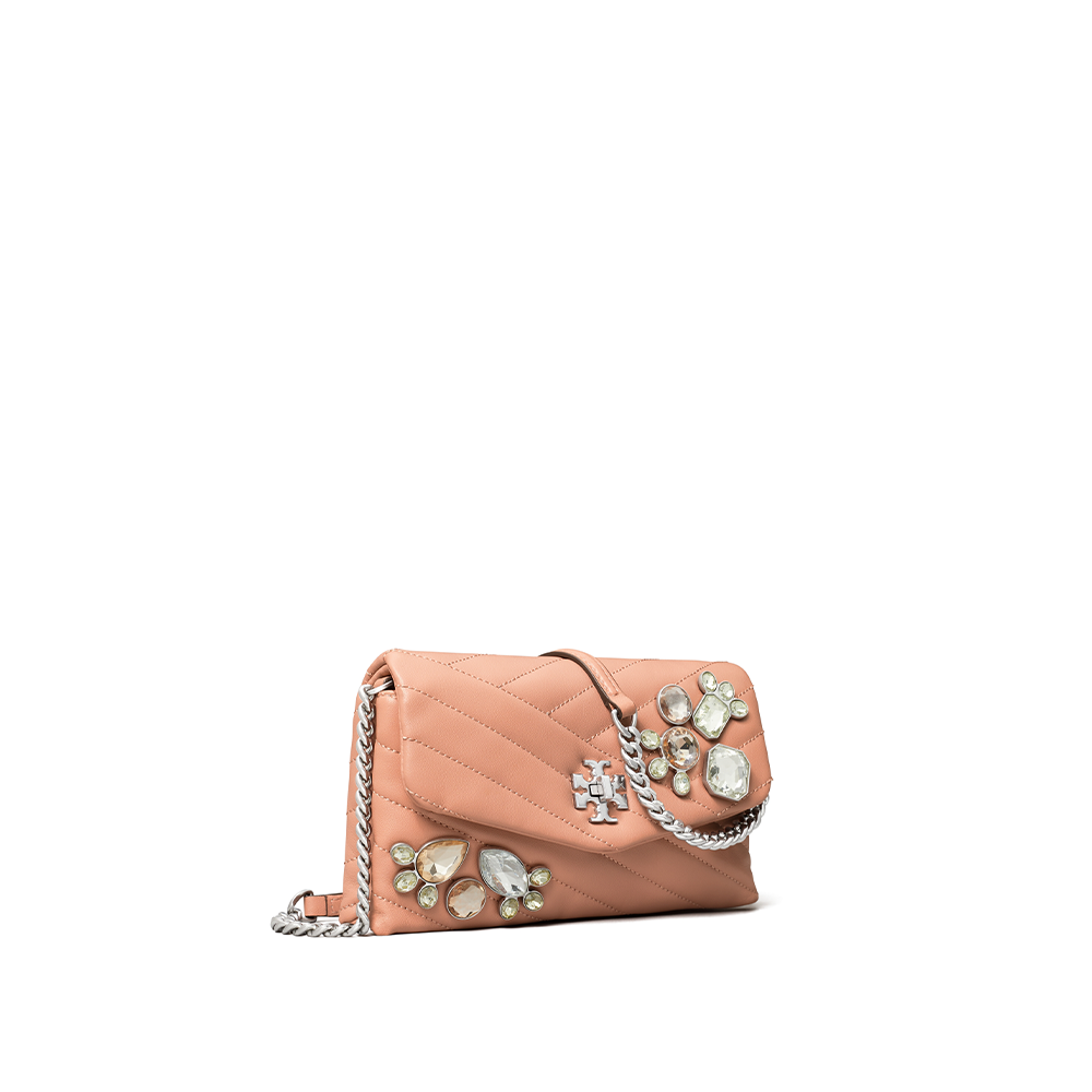 Kira Chevron Jeweled Chain Wallet – 