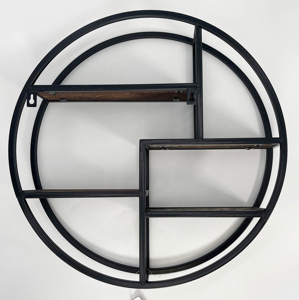 ADMIRED BY NATURE 23 in. Black Round Wall-Mounted Iron Hanging