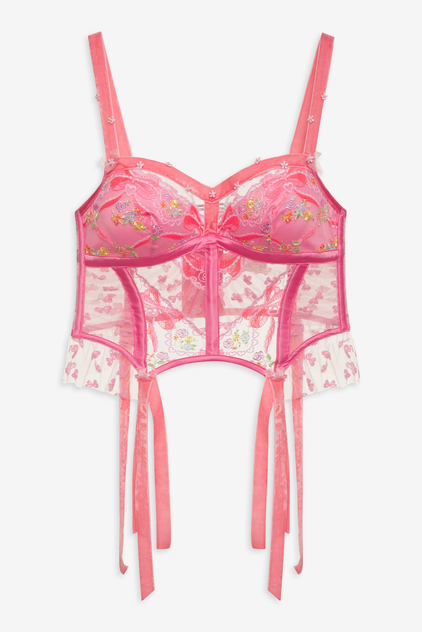 For Love & Lemons Floral Corset Top  Urban Outfitters New Zealand -  Clothing, Music, Home & Accessories