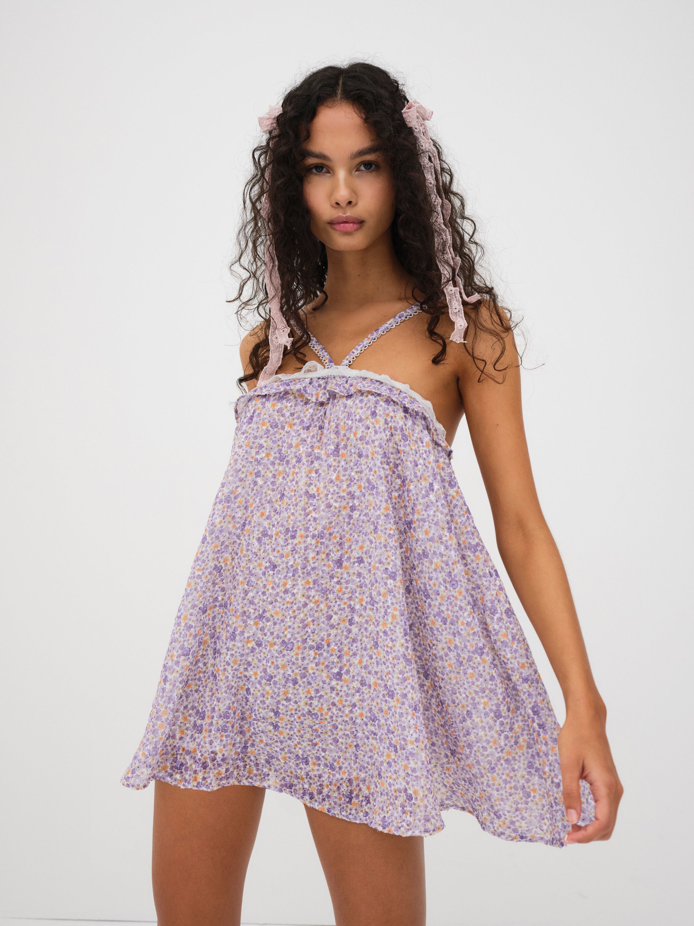 Mitra Mini Dress — Lavender | For Love & Lemons