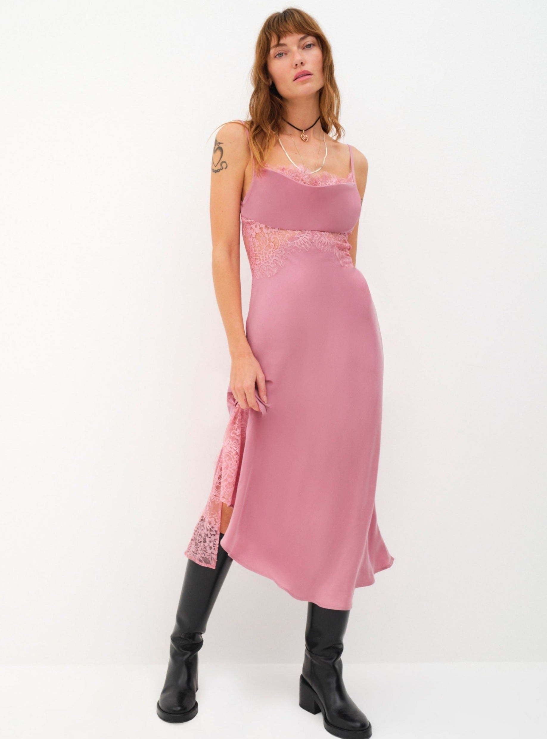 For Love & Lemons Rosanna Semi-Sheer Tulle Midi Dress