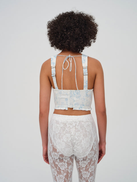 For Love & Lemons Floral Corset Top  Urban Outfitters New Zealand -  Clothing, Music, Home & Accessories