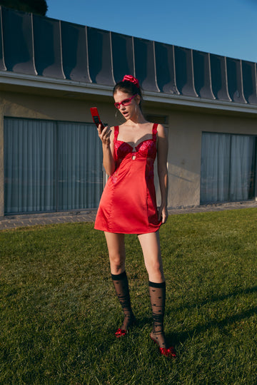 Cordelia Slip Dress — Red | For Love & Lemons