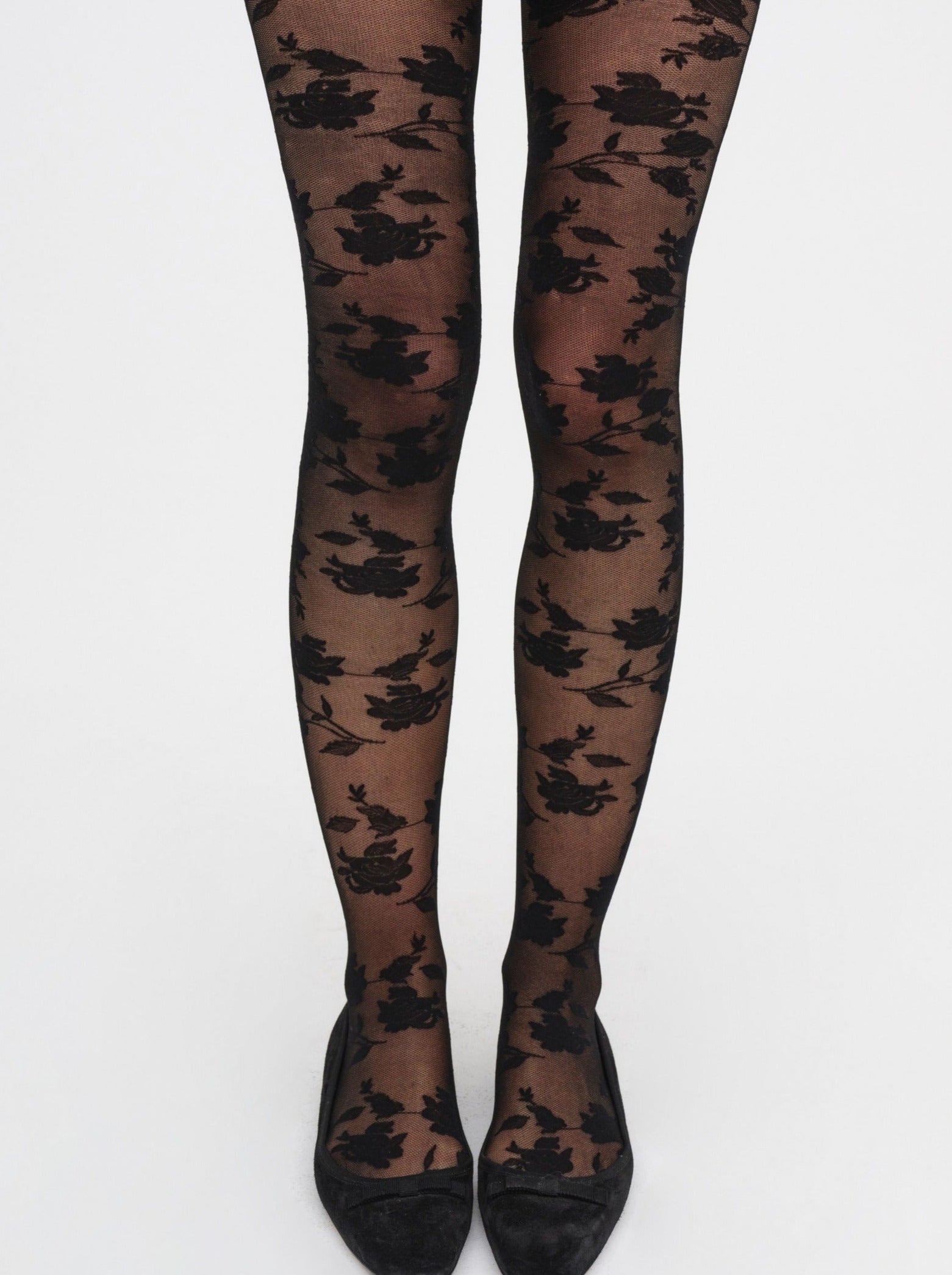 Floral Knit Tights