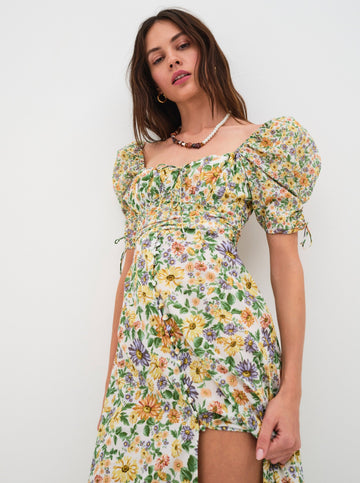 Riley Midi Dress — Green | For Love & Lemons
