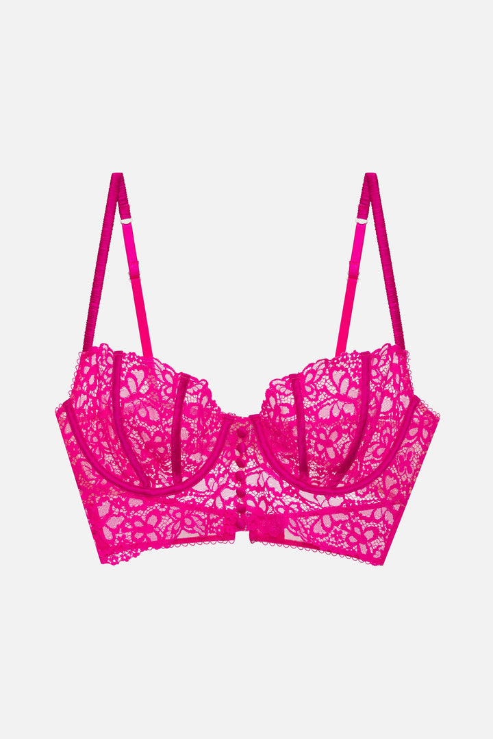 Butterfly Lace Underwire Bra — Pink | For Love & Lemons