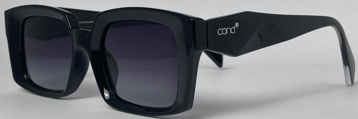 Óculos de Sol Feminino UV400 Retangular Acetato Italiano Preto - CandStoreBR