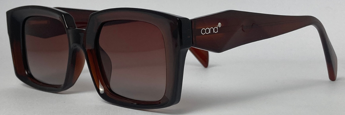 Óculos de Sol Feminino UV400 Retangular Acetato Italiano Castanho - CandStoreBR