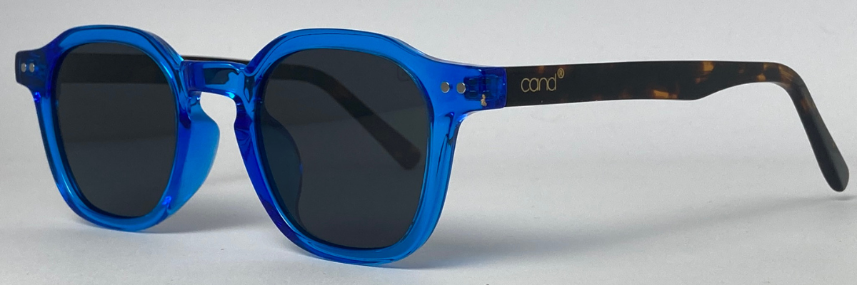 Óculos de Sol Feminino Redondo Acetato Italiano Azul Leopardo - CandStoreBR