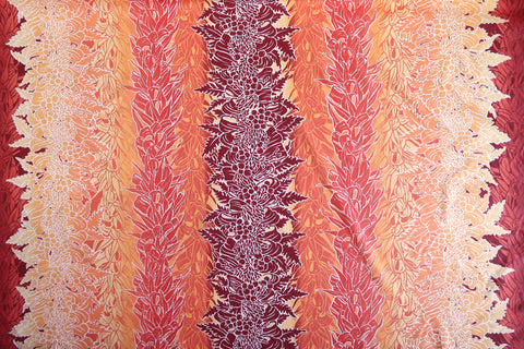 Orange Hawaiian Lei Poly Cotton Fabric
