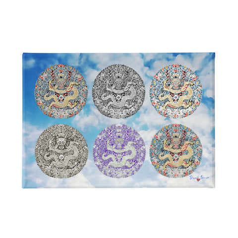 Dragon King - Six Chinese Dragons on a Cloudy Blue Sky