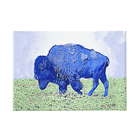 Bison Art - Bright Blue Bison