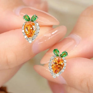 Childlike carrot ring light luxury sweet earrings for women - Nellie's Way Beauty, Inc.