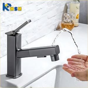Bathroom Pull Out Taps with Pull Down Spray, Swivel Spout Faucet - Nellie's Way Beauty, Inc.