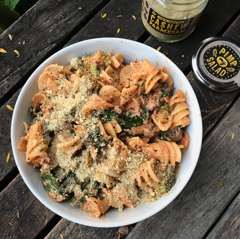 Vegan Creamy Tomato Pasta Pimp My Salad Cashew Parmesan Vegan