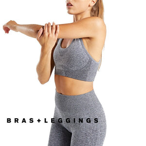 Frauen Yoga Set Ombre Nahtlose Leggings Gym Hosen Sport Bh Fitness Lan Y O L O Fashion Store