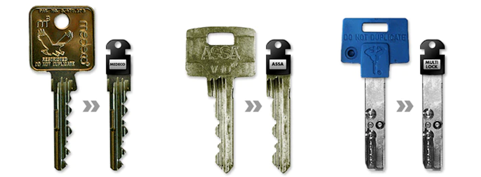 High-Security keys converted to Keyport Blades
