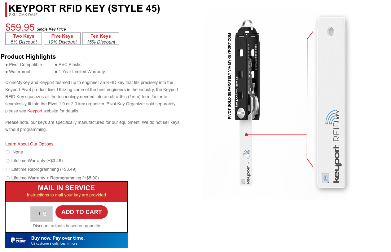 Keyport RFID Key x CloneMyKey