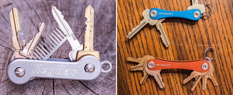 Double-Sided or sandwich style KeyBar and Key Smart key organizers