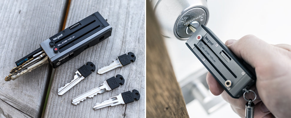 Keyport Slide 4.0 modular key organizer with universal-head Keyport Key Blades