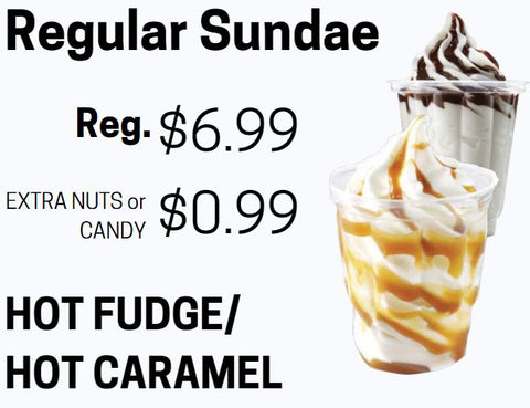 Cost for regular sundaes | Bigley's Sweet Treats, Bobcaygeon