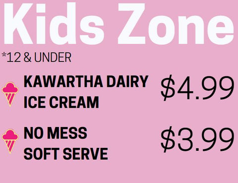 Cost for Kids Cones | Bigley's Sweet Treats, Bobcaygeon