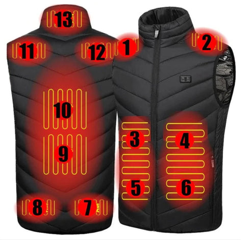 4-17 zones electrically heated vest, 13 zones / Minikauf.ch