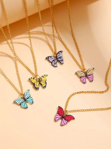 5 pieces butterfly necklaces / Minikauf.ch