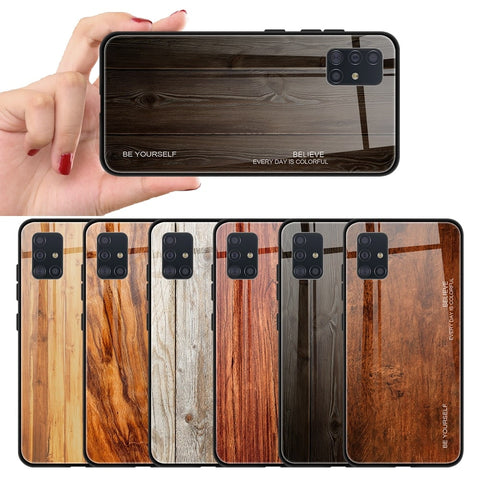 Mobile phone case wood grain, hardened glas / Minikauf.ch