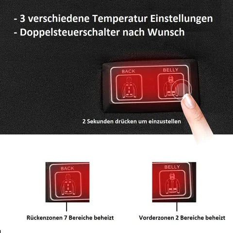Intelligent heated thermal jacket, 11 zones / Minikauf.ch